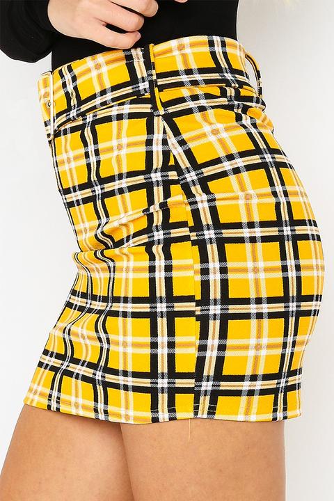 Hayley buckle on sale yellow tartan skirt