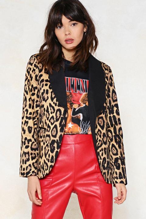 Read The Fine Print Leopard Blazer