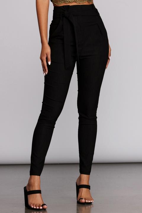 Paperbag Waist Skinny Pants