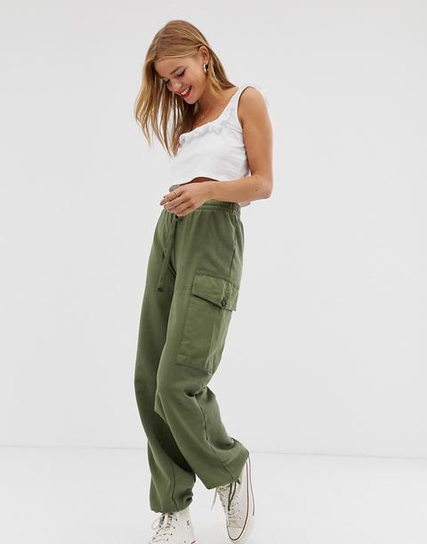 Pull&bear - Joggers Multitasche Verdi - Verde