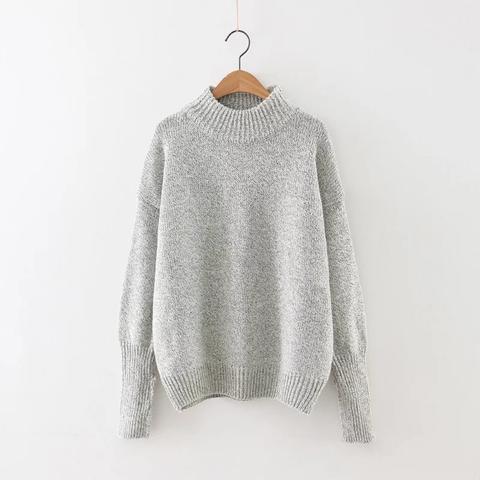 Maglione Girocollo A Costine Rifilato Spalle Cascanti - Grigio