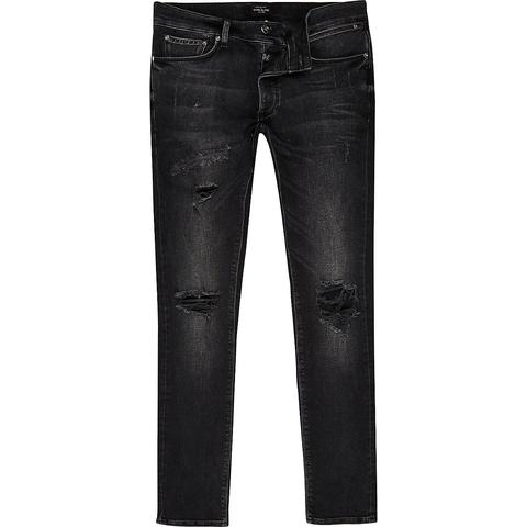 Sid – Schwarze Skinny Jeans Im Used-look