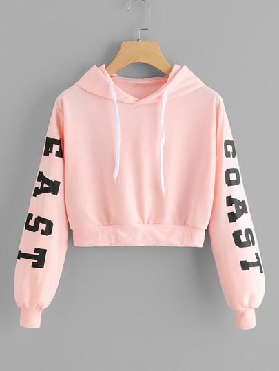 Sudadera Corta Con Letras