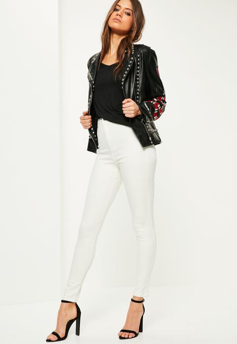 White Vice Highwaisted Super Stretch Skinny Jeans