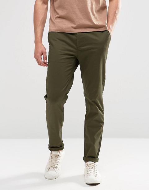 Chinos Caqui De Corte Slim De Asos