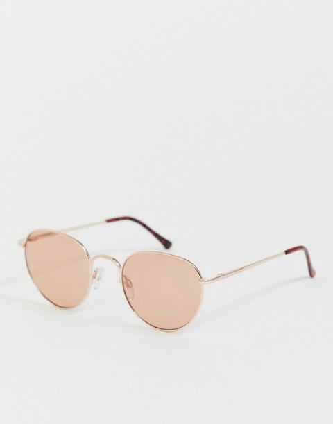Aj Morgan - Occhiali Da Sole Tondi Oro Rosa - Oro from ASOS on 21 Buttons