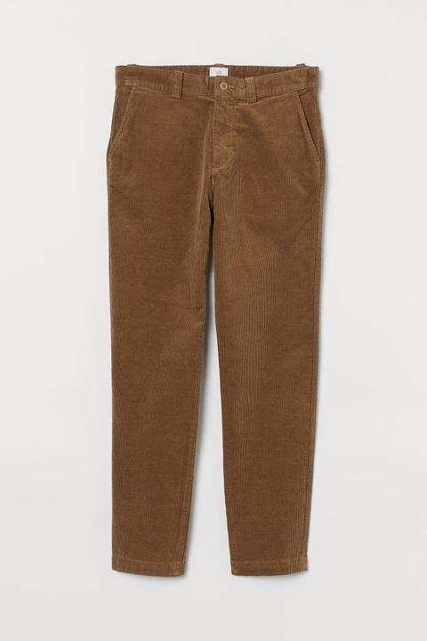 Cotton Corduroy Trousers - Beige