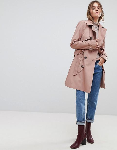 Asos Design Classic Trench Coat-pink