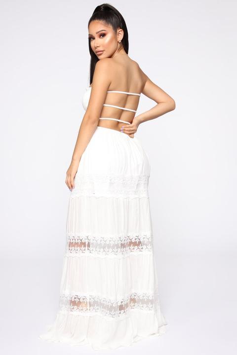 Gimme A Vacay Tube Maxi Dress - White