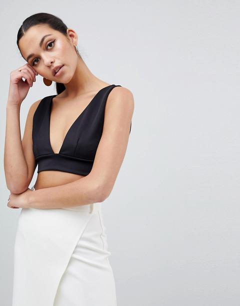 Asos Design - Brassière In Tessuto Scuba - Nero