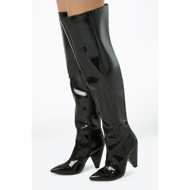 Botas con plataforma para mujer, botines de charol negro, estilo Punk,  otoño e invierno, 2022|Botas hasta el tobillo| - AliExpress