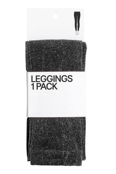 H & M - Leggings Glitter - Nero