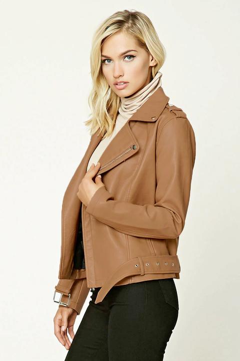 Faux Leather Moto Jacket