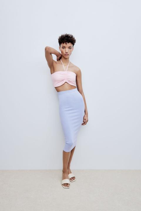 Top Bandeau Frunce Lavado