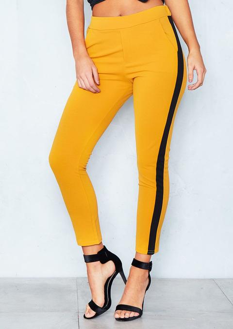 Mona Mustard Side Stripe Trousers