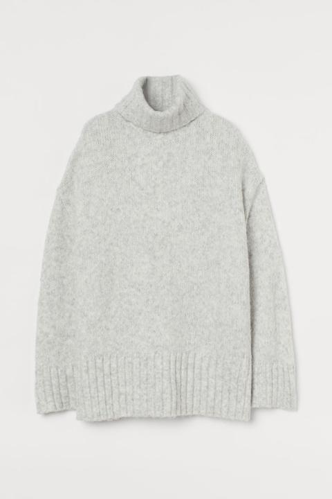 Polo-neck Jumper - Grey