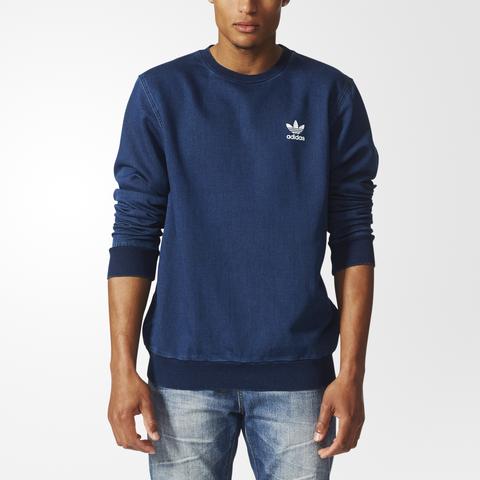 Sudadera Cuello Redondo French Terry Denim - Azul Adidas | Adidas España