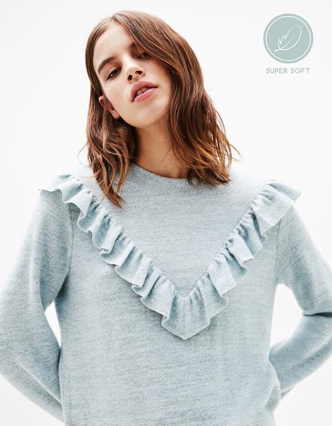 Pullover Con Volant Sul Davanti