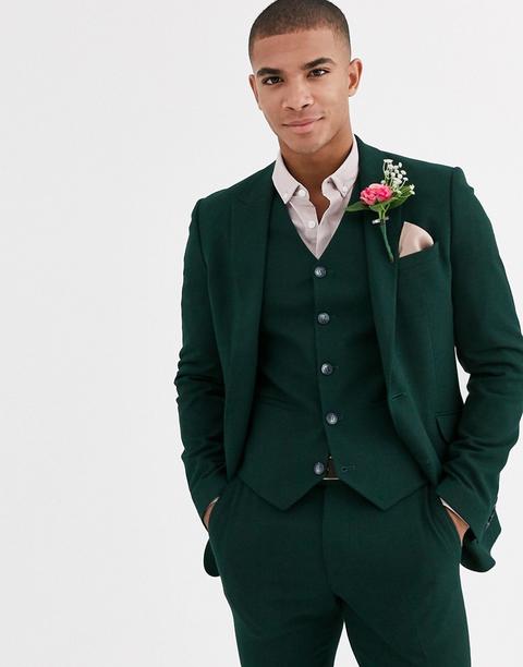 forest green suit wedding