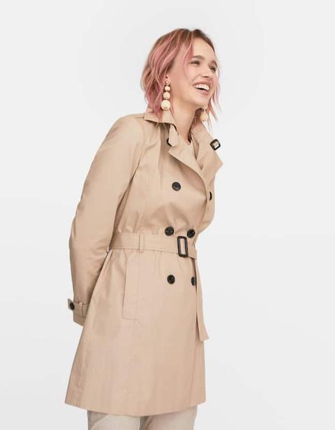 Trench Collo A Revers Beige