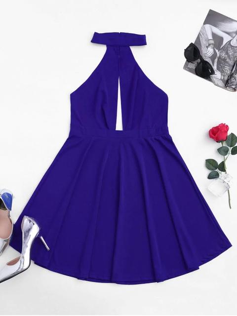 Vestido Sin Mangas Con Espalda Blue Black