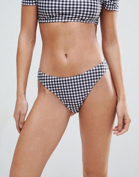 Braguitas De Bikini De Vichy De Tiro Alto De Boohoo