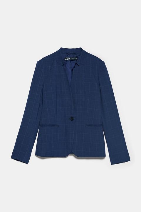 Blazer Entallada Cuadros