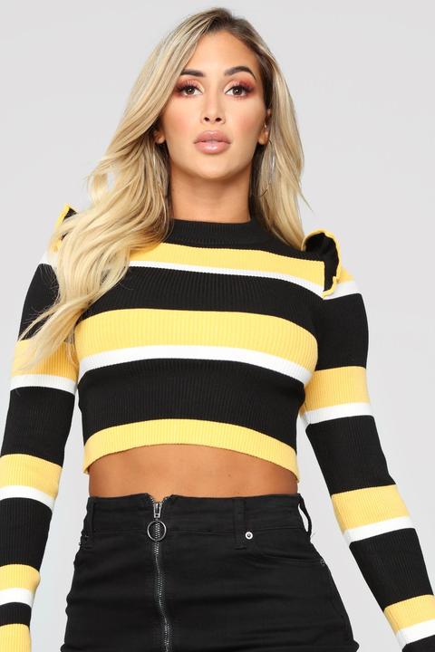 Gotta Buzz Sweater - Yellow/combo