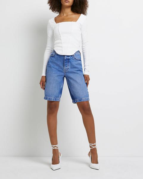 Blue Denim Mom Shorts