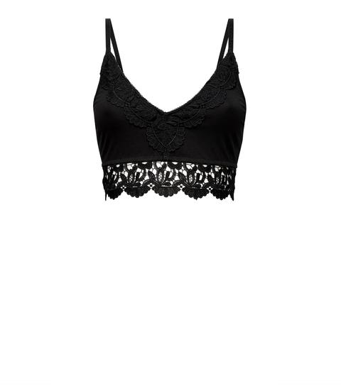 black crochet bralette