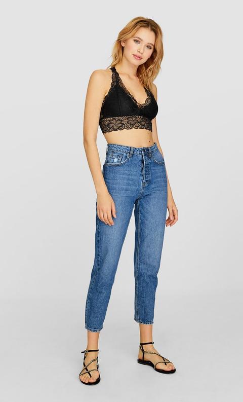 Bralette Canotta Pizzo Nero