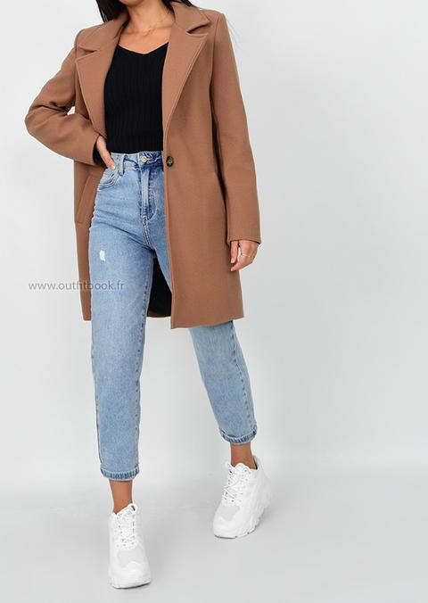 Manteau Camel Ajusté