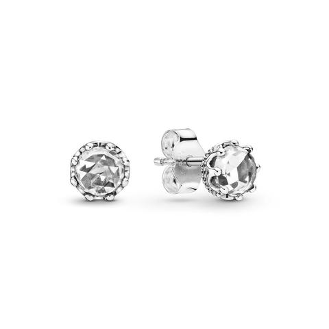 Pandora Clear Sparkling Crown Stud Earrings - Sterling Silver