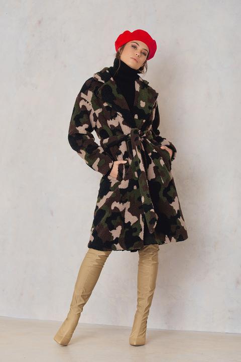 Na-kd Trend Camo Teddy Coat - Multicolor