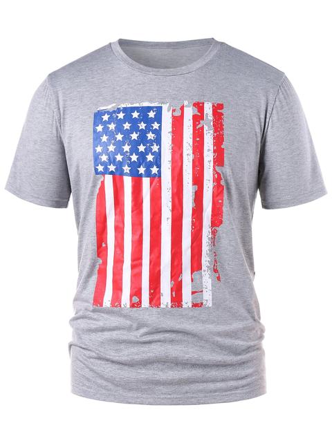 Short Sleeves American Flag Tee