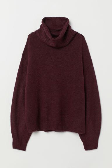 H & M - Pull Col Roulé - Rouge