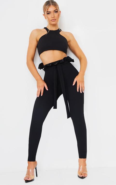 Perlita Black Paperbag Skinny Trousers