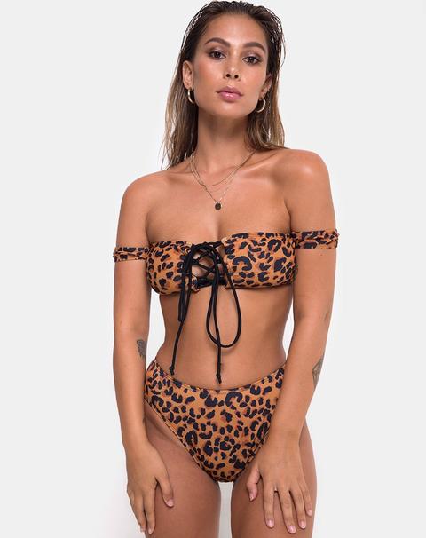 Val Bikini Top In Burn Out Leopard