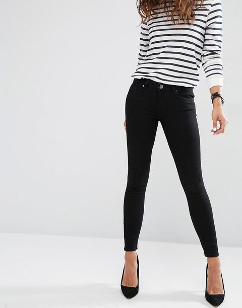 Asos - Whitby - Jeans Skinny A Vita Bassa Nero Pulito - Nero