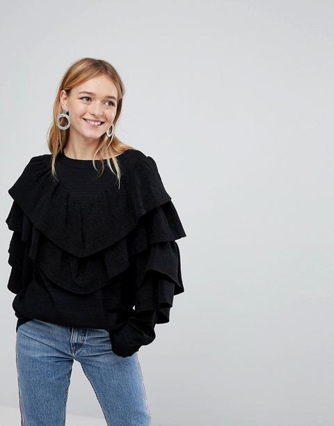 Jersey Brillante Con Volantes De Monki