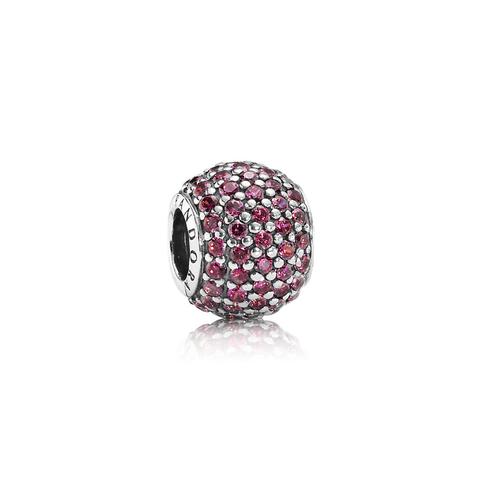 Charm Sfera In Pavé Rossa