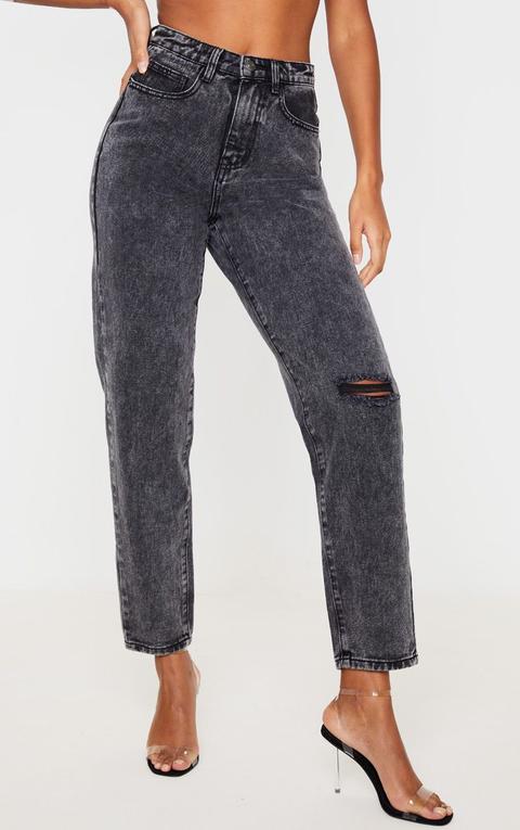 black knee rip mom jeans