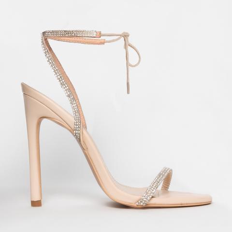 Nude hotsell diamante heels