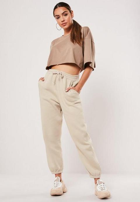 Petite Beige 90s Joggers Beige from Missguided on 21 Buttons