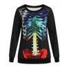 Plus Size Skeleton Round Neck Halloween Sweatshirt