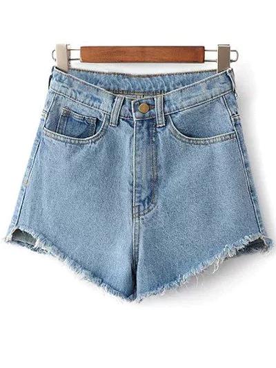 Fringe High Waist Denim Shorts