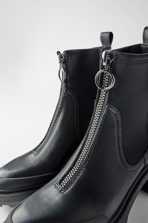 zara ankle boots with zip