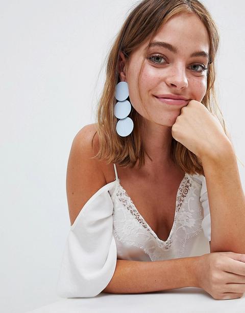Pendientes Largos Con Tres Discos De Asos Design