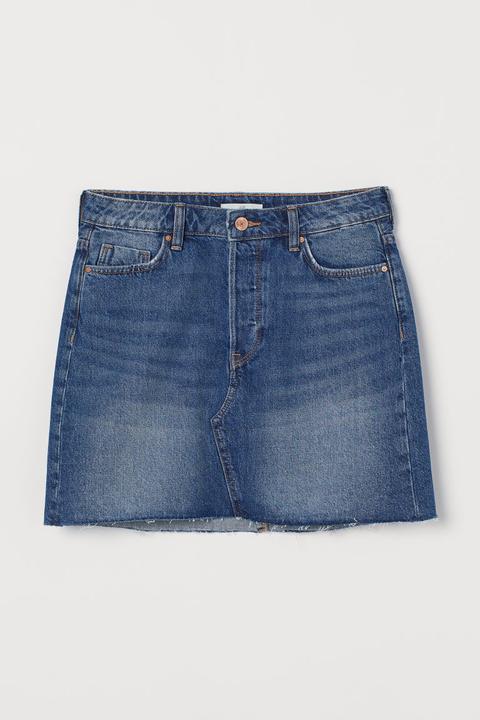 H & M - Gonna Corta In Jeans - Blu