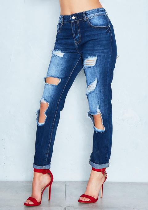 Abi Denim Distressed Turn Up Jeans